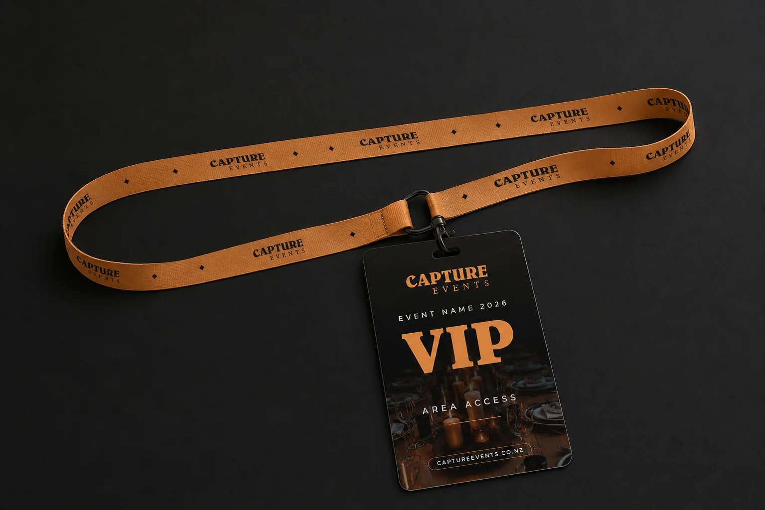 Capture Events VIP pass detail mockup